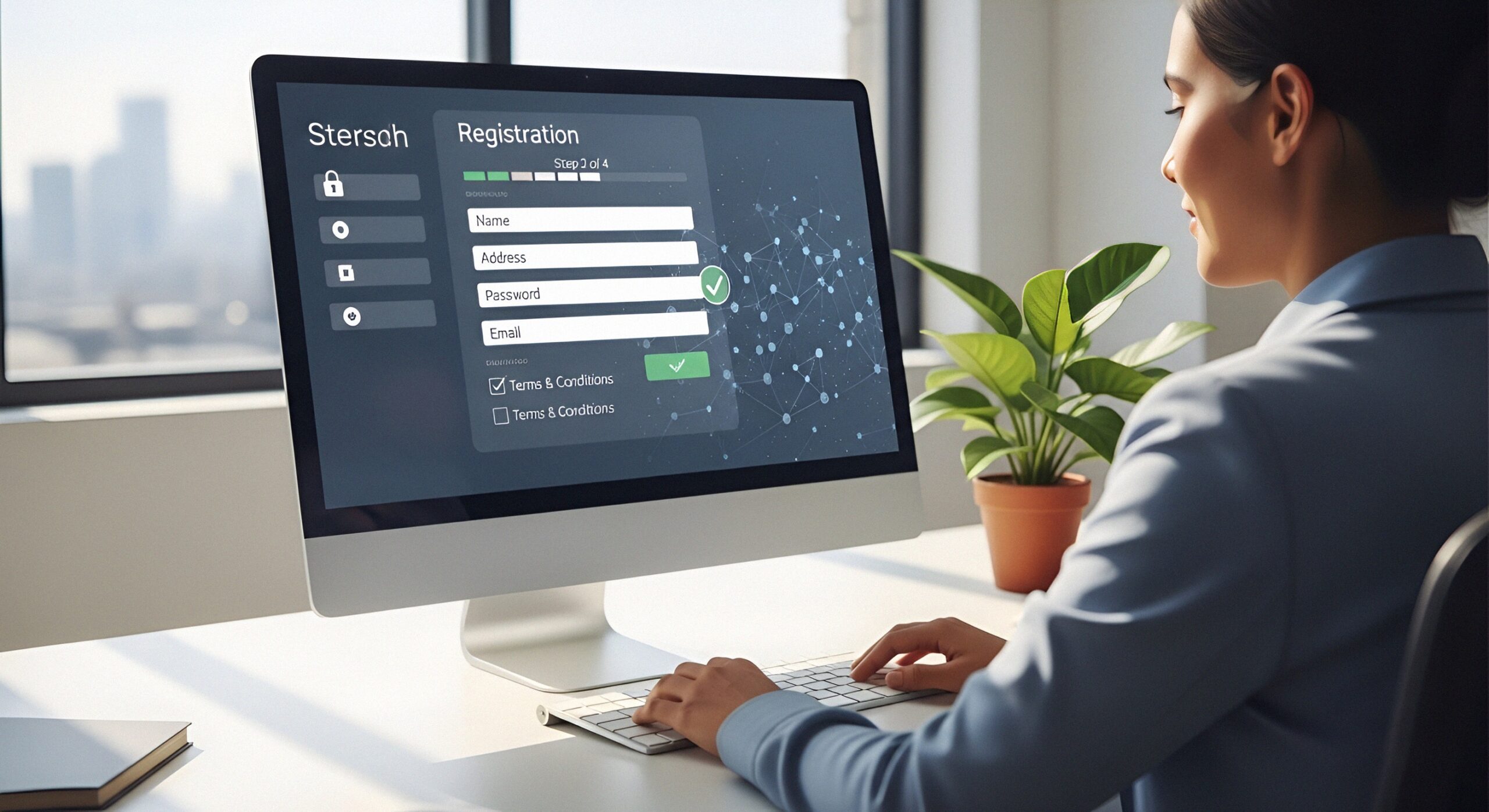 Usuário realizando cadastro em plataforma online para envio e recebimento de dinheiro no exterior.